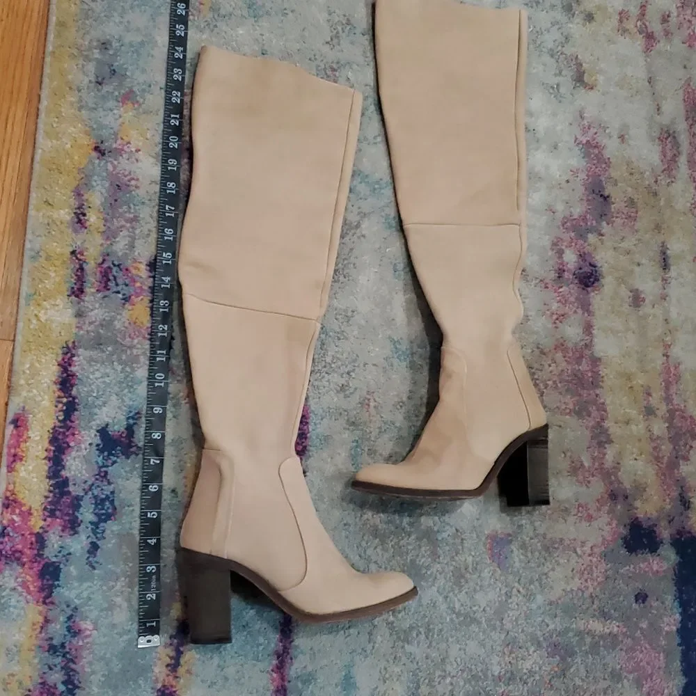 Free People Over The Knee Nubuck Leather Boots Made in Bolivia Size 36 or 5.5